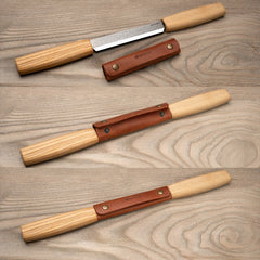 Cuchillo de desbaste con funda de cuero - DK2S
