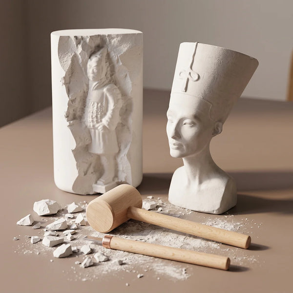 Clay Fun Pair – Komplettes Modellier-Set-Bundle mit Nofretete & Terrakotta-Krieger – BDIY_S_NW