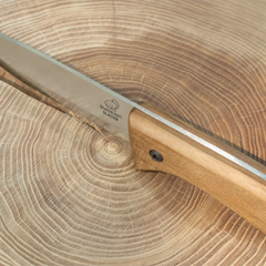 Couteau Bushcraft en acier au carbone Manche en noyer avec étui en cuir – BSH2 Glacier