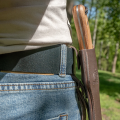Couteau Bushcraft en acier au carbone Manche en noyer avec étui en cuir – BSH2 Glacier