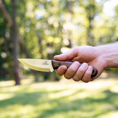 Couteau Bushcraft en Acier au Carbone Manche en Noyer avec Étui en Cuir – BSH7 Wild Harvest