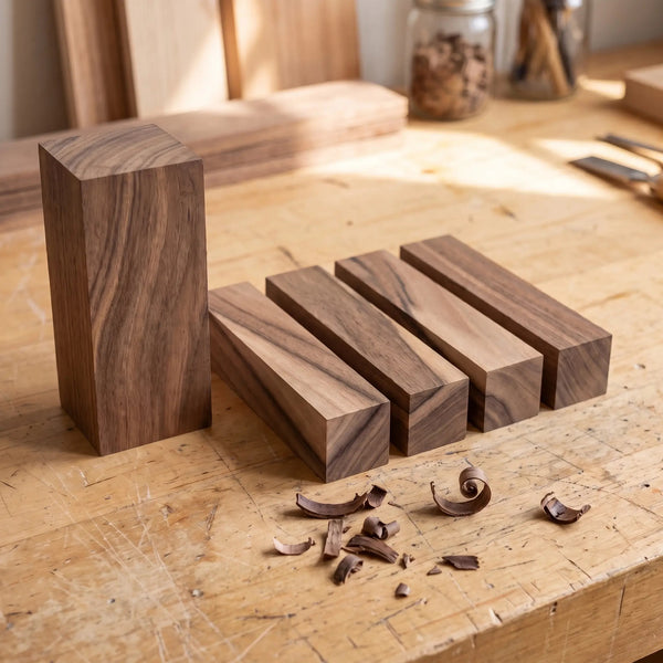 Walnut Carving Block Set, 5 pcs