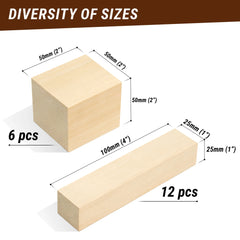 Set of Basswood Carving Blocks 18pcs