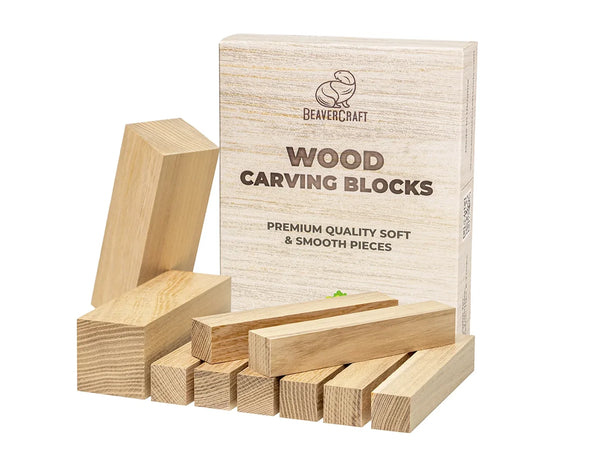 BW10 Walnut - Set of Walnut Carving Blocks 10 pcs – BeaverCraft Tools