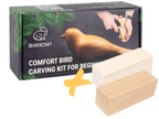 Vogelliebhaber 3er-Pack – Schnitzset „Trostvogel“ + zusätzliche Linden- und Kirschblöcke – BDIY01_BW_BC