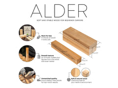 BW10 Alder - Set of Alder Carving Blocks, 10 pcs