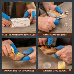 Comfort Bird Carving Kit - Complete Starter Whittling Kit for Beginners Adults Teens and Kids - DIY01