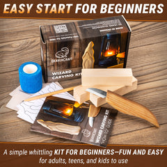 DIY03 – Zauberer-Schnitzset – Starter-Schnitzset für Kinder, Jugendliche und Erwachsene