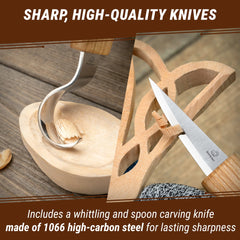 Celtic Spoon Carving Kit – Complete Starter Whittling Kit for Beginners – DIY04