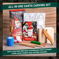 DIY06 – Santa Schnitz Set – Starter-Schnitzset für Anfänger, Erwachsene, Jugendliche und Kinder
