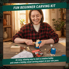 Santa Carving Kit – Complete Starter Whittling Kit for Beginners, Kids & Adults – DIY06