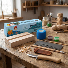 Spruce Tree Carving Kit – Complete Starter Whittling Kit for Kids & Beginners – DIY08