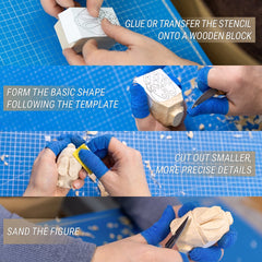 Kit de sculpture sur bois DIY Lapins joyeux