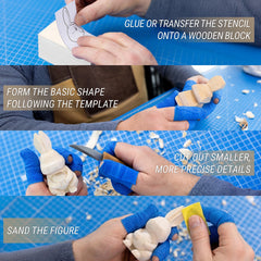 Kit de sculpture sur bois DIY Lapins joyeux
