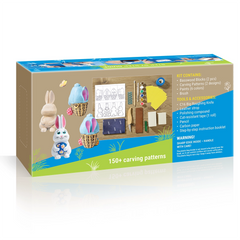 Kit de sculpture sur bois DIY Lapins joyeux