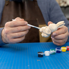 Kit de sculpture sur bois DIY Lapins joyeux