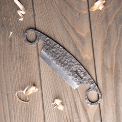Small Hand-Forged Drawknife for Wood Carving – Compact Forged Drawknife with Leather Sheath – DK5S
