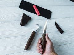 S01X Luxus-Löffelschnitzset Mit Walnussgriffen (schwarz)