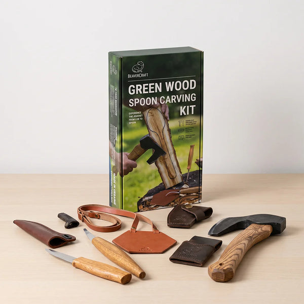 Green Wood Spoon Carving Kit – Complete Kit for Traditional Spoon Carving