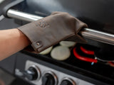 Leather Heat-Resistant BBQ Grilling Gloves, Brown