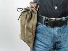 LC_CB_01 – Leather & Canvas Bushcraft Foraging Belt Bag Pouch for Camping