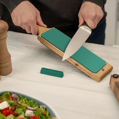 Leather Paddle Strop for Knife Sharpening – Double-Sided Leather Strop with Polishing Compound – LS1P1