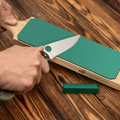 Leather Paddle Strop for Knife Sharpening – Double-Sided Leather Strop with Polishing Compound – LS1P1