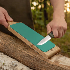 Leather Paddle Strop for Knife Sharpening – Double-Sided Leather Strop with Polishing Compound – LS1P1
