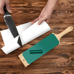 Leather Paddle Strop for Knife Sharpening – Double-Sided Leather Strop with Polishing Compound – LS1P1