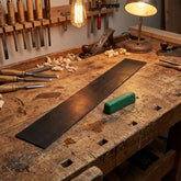 Long Leather Strop for Knife Sharpening – Extended Double-Sided Leather Strop with Compound – LS3P1
