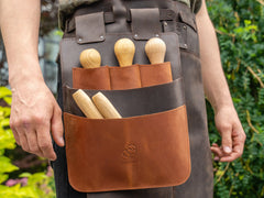 Leather Work Apron and Tool Belt Pouch Set