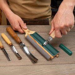 Dual-Sided Leather Paddle Strop for Hook Knives & Gouges – LS5P1