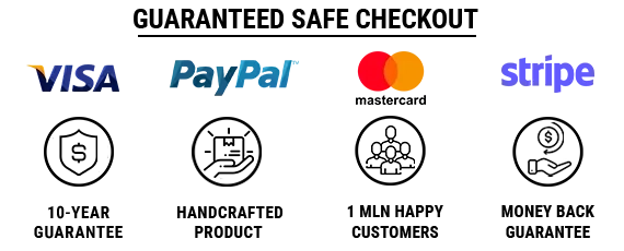 Guaranteed safe checkout Visa PayPal Mastercard Stripe