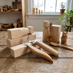 Left-Handed 2-Piece Spoon Carving Set – Mini Wood Carving Knife Set – S02L