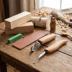 Left-Handed 2-Piece Spoon Carving Set – Mini Wood Carving Knife Set – S02L