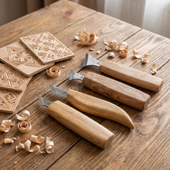 4-Piece Chip Carving Knife Set – Wood Carving Set for Wood Decorating in Tool Roll – S05