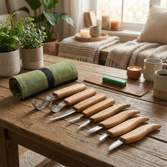8-Piece Wood Carving Tool Set – Extended Wood Carving Knife Set in Tool Roll – S08