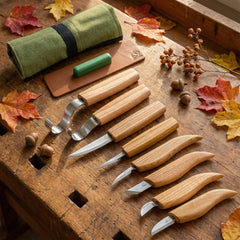 8-Piece Wood Carving Tool Set – Extended Wood Carving Knife Set in Tool Roll – S08