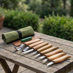 8-Piece Wood Carving Tool Set – Extended Wood Carving Knife Set in Tool Roll – S08