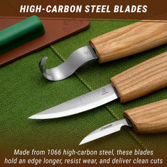 3-Piece Spoon Carving Set – Wood Carving Knife Set for Spoon Making in Tool Roll – S13
