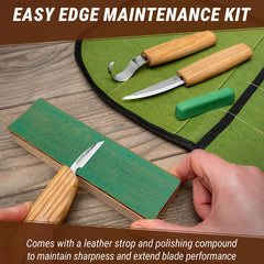 3-Piece Spoon Carving Set – Wood Carving Knife Set for Spoon Making in Tool Roll – S13