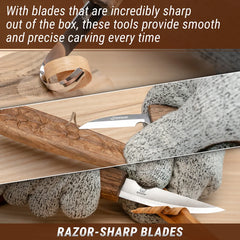 Deluxe Spoon Carving Set With Walnut Handles - S13X