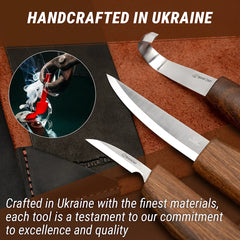 Deluxe Spoon Carving Set With Walnut Handles - S13X