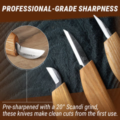 Starter Wood Carving Knife Set for Chip Carving and Whittling - S15