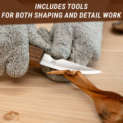 Deluxe Wood Carving Set With Walnut Handles – S18X