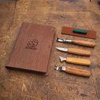 Spoon Carving Tool Set in Book Case, 4 pcs