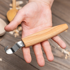 Cuchillo para tallar cucharas (25 mm) con mango de roble - SK1 Oak