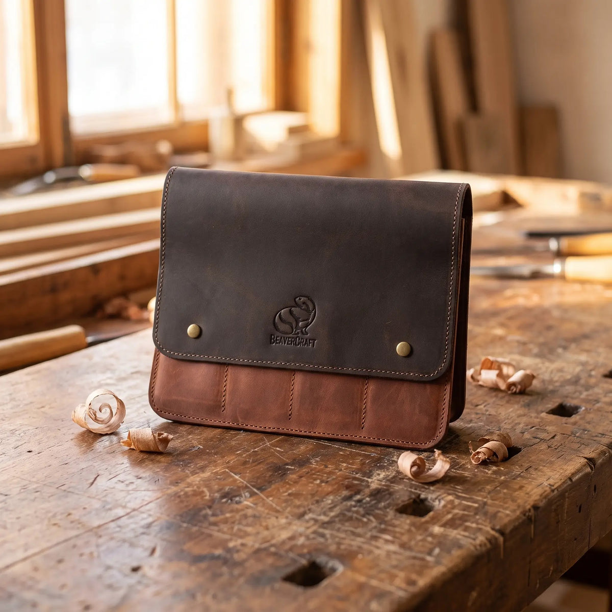 Leather Tool Case, 4 slots