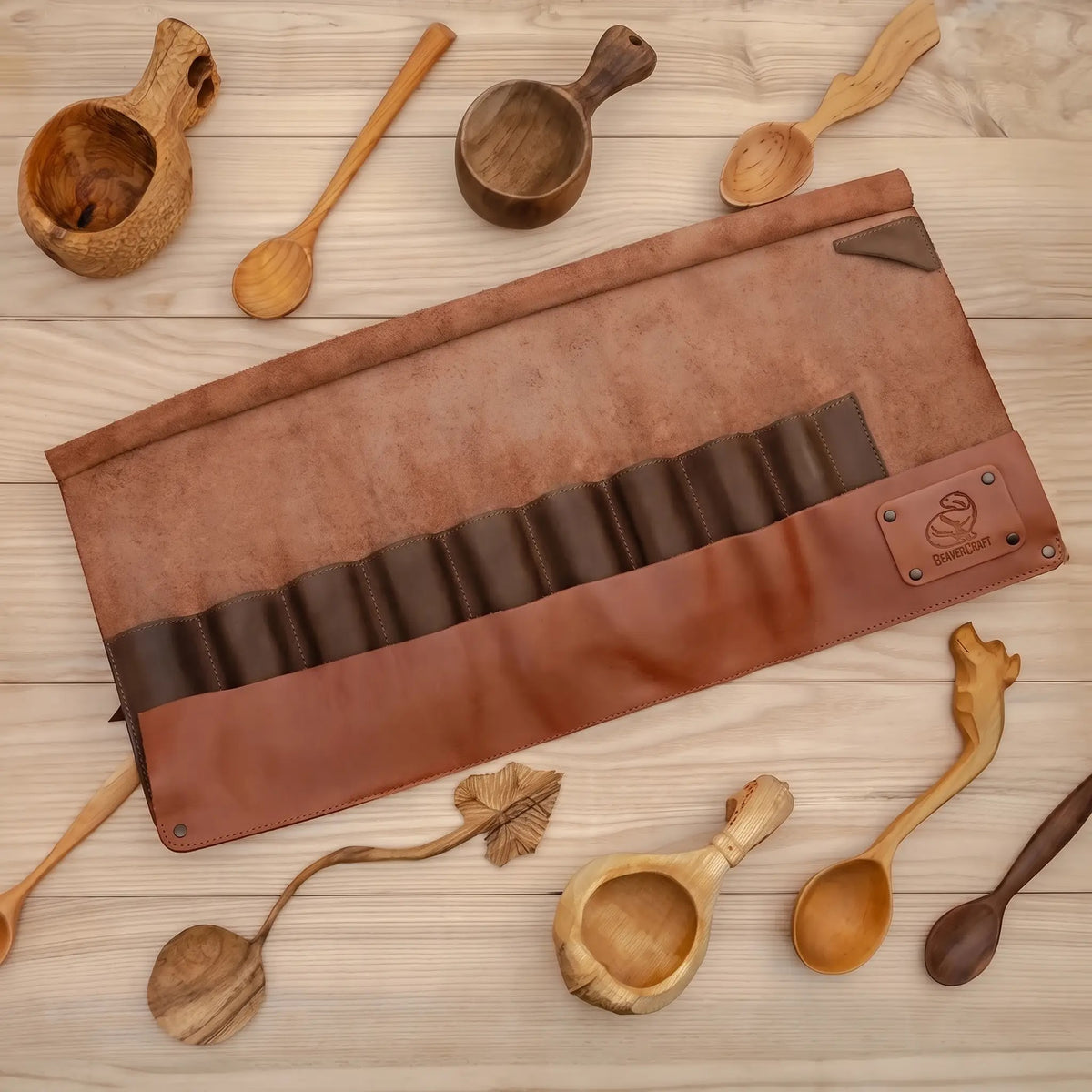Leather Tool Roll, 8 slots