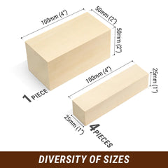 Set of Basswood Carving Blocks for Wood Carving – 5 pcs – BW1